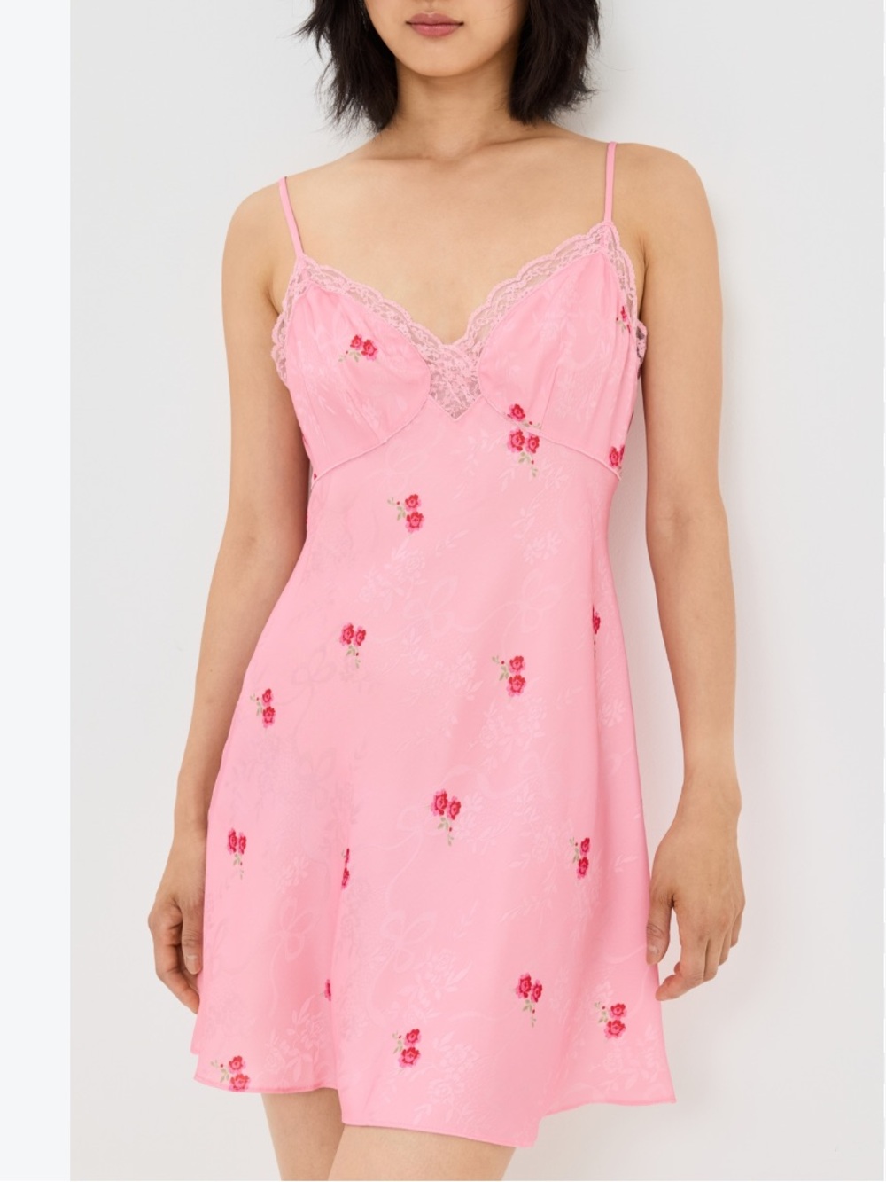 Love Shack Fancy Larinda Dress Pink Floral Lace Intimate Size XS